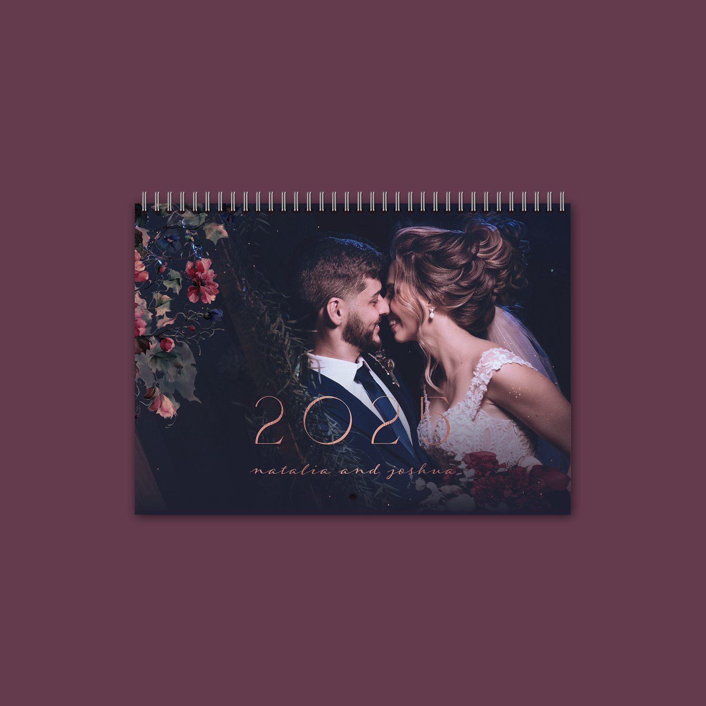 Midnight Florals A4 Horizontal Double Wall Calendar
