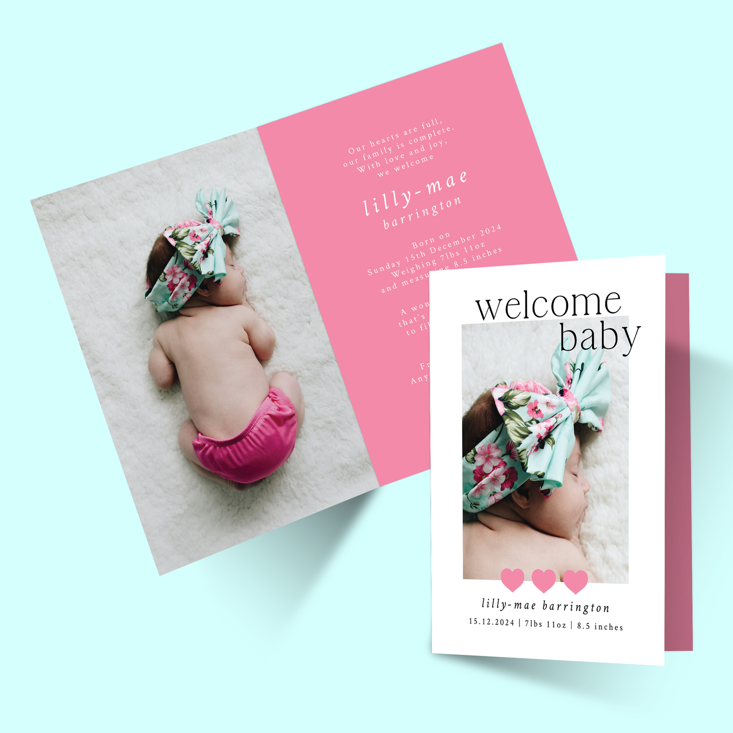 Lilly-Mae - Pack of 10 Birth Announcements