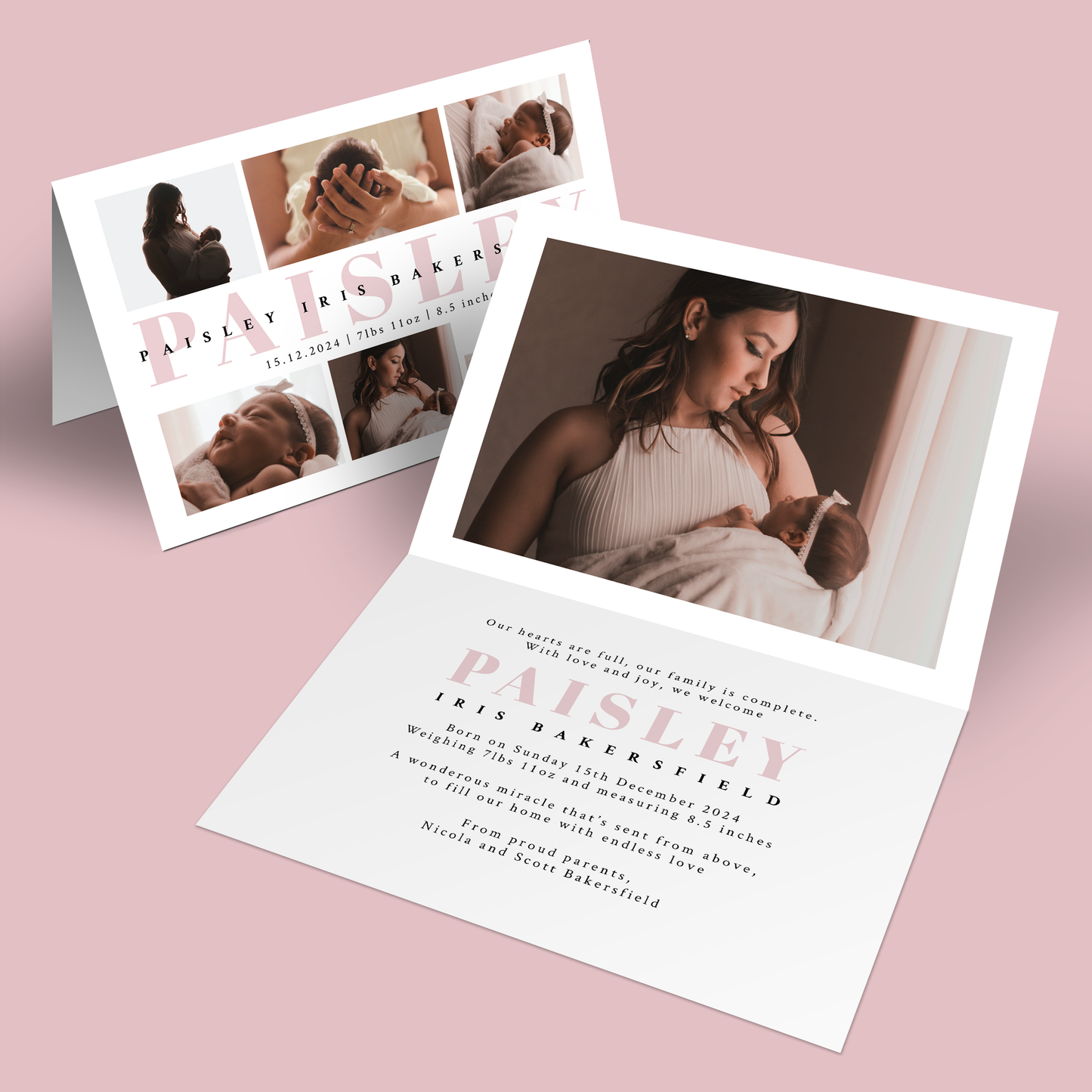 PAISLEY - Pack of 10 Birth Announcements