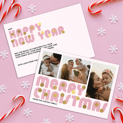 Merry Christmas Baubles Pack of 10 Personalised Christmas Cards
