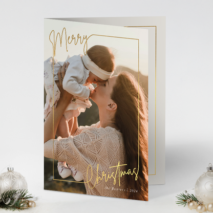 Merry Christmas Frame Pack of 10 Personalised Christmas Cards