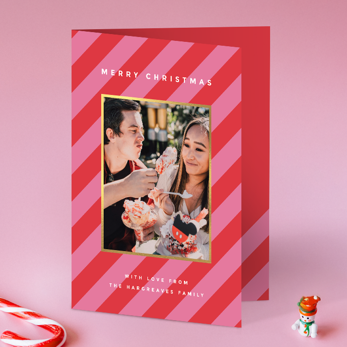 Diagonal Stripes Pack of 10 Christmas Cards