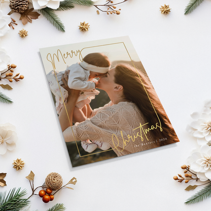 Merry Christmas Frame Pack of 10 Personalised Christmas Cards