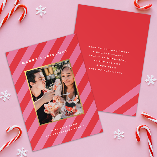 Diagonal Stripes Pack of 10 Christmas Cards