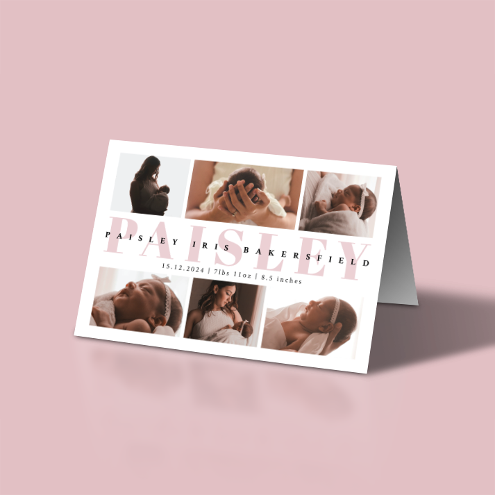 PAISLEY - Pack of 10 Birth Announcements