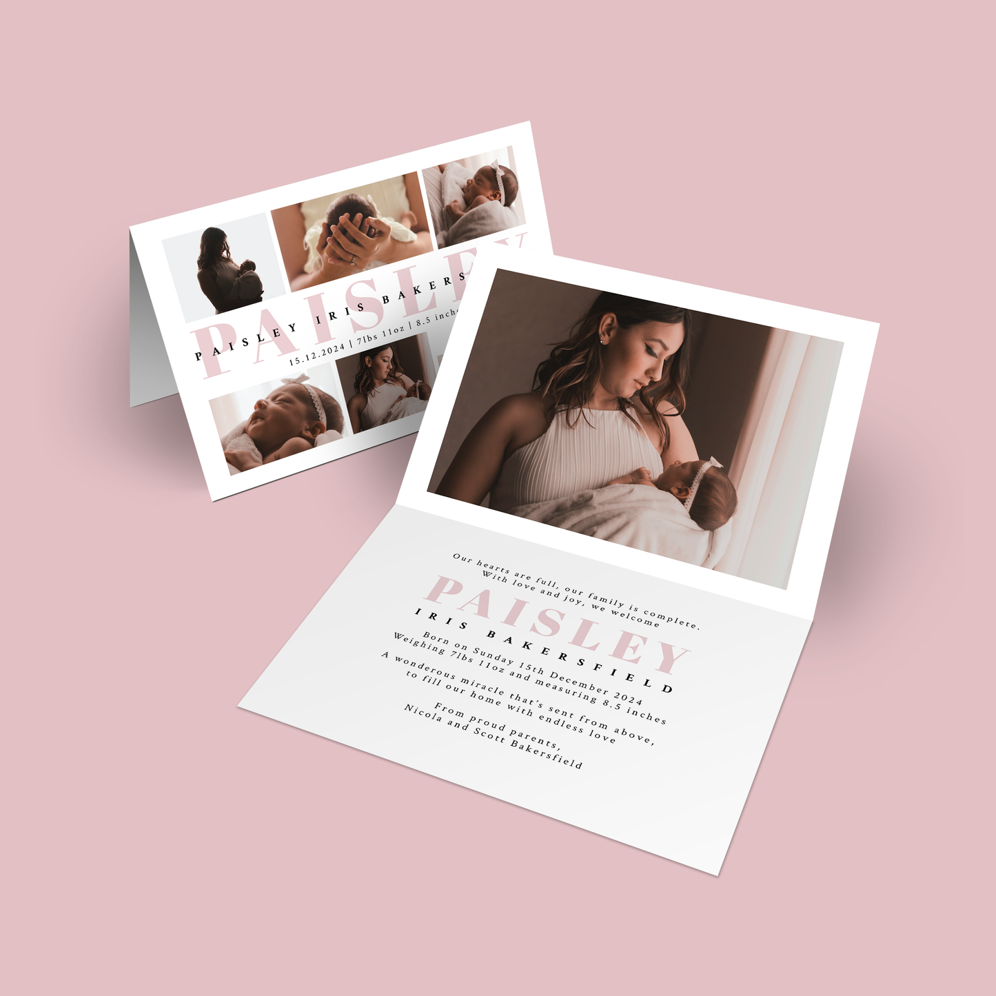 PAISLEY - Pack of 10 Birth Announcements