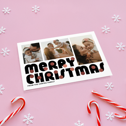 Merry Christmas Baubles Pack of 10 Personalised Christmas Cards