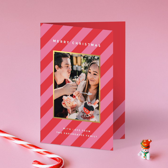 Diagonal Stripes Pack of 10 Christmas Cards