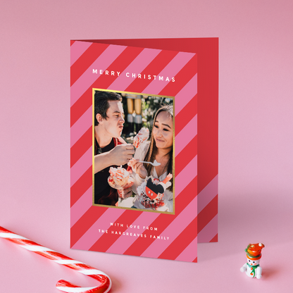 Diagonal Stripes Pack of 10 Christmas Cards
