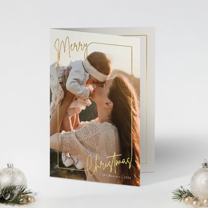 Merry Christmas Frame Pack of 10 Personalised Christmas Cards