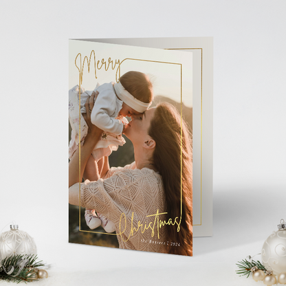 Merry Christmas Frame Pack of 10 Personalised Christmas Cards