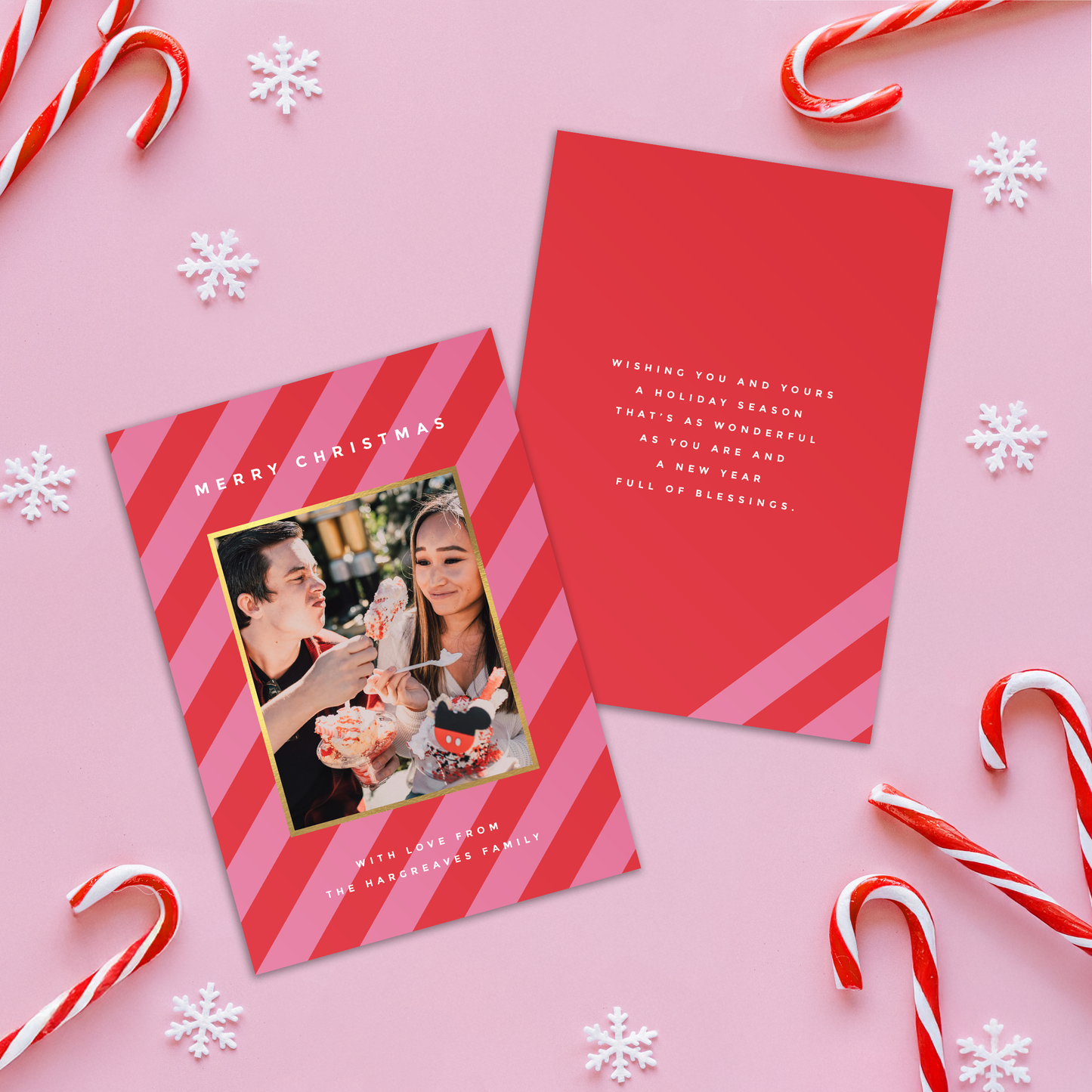 Diagonal Stripes Pack of 10 Christmas Cards