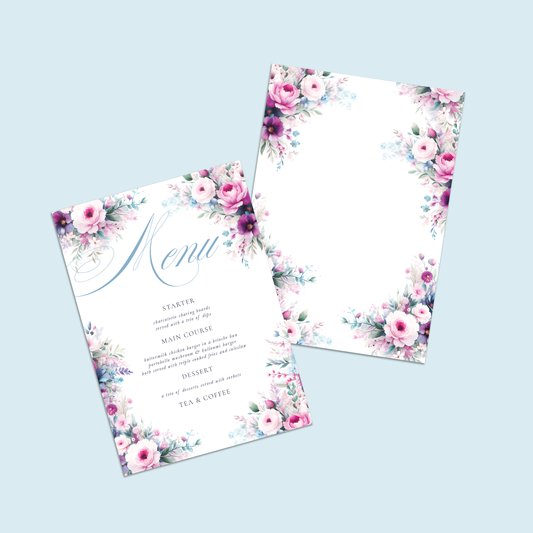 Menu Cards - Pack of 10