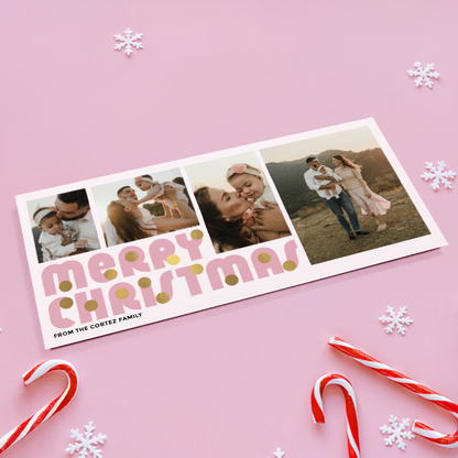 Merry Christmas Baubles Pack of 10 Personalised Christmas Cards