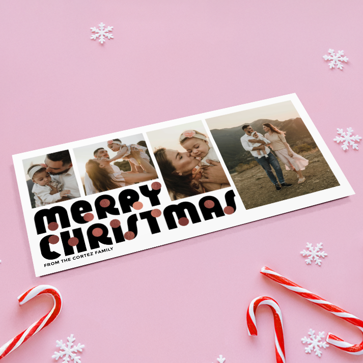 Merry Christmas Baubles Pack of 10 Personalised Christmas Cards