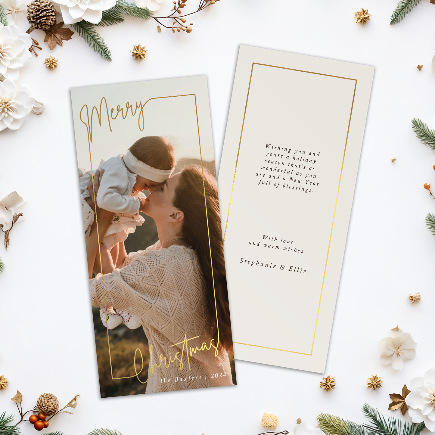 Merry Christmas Frame Pack of 10 Personalised Christmas Cards