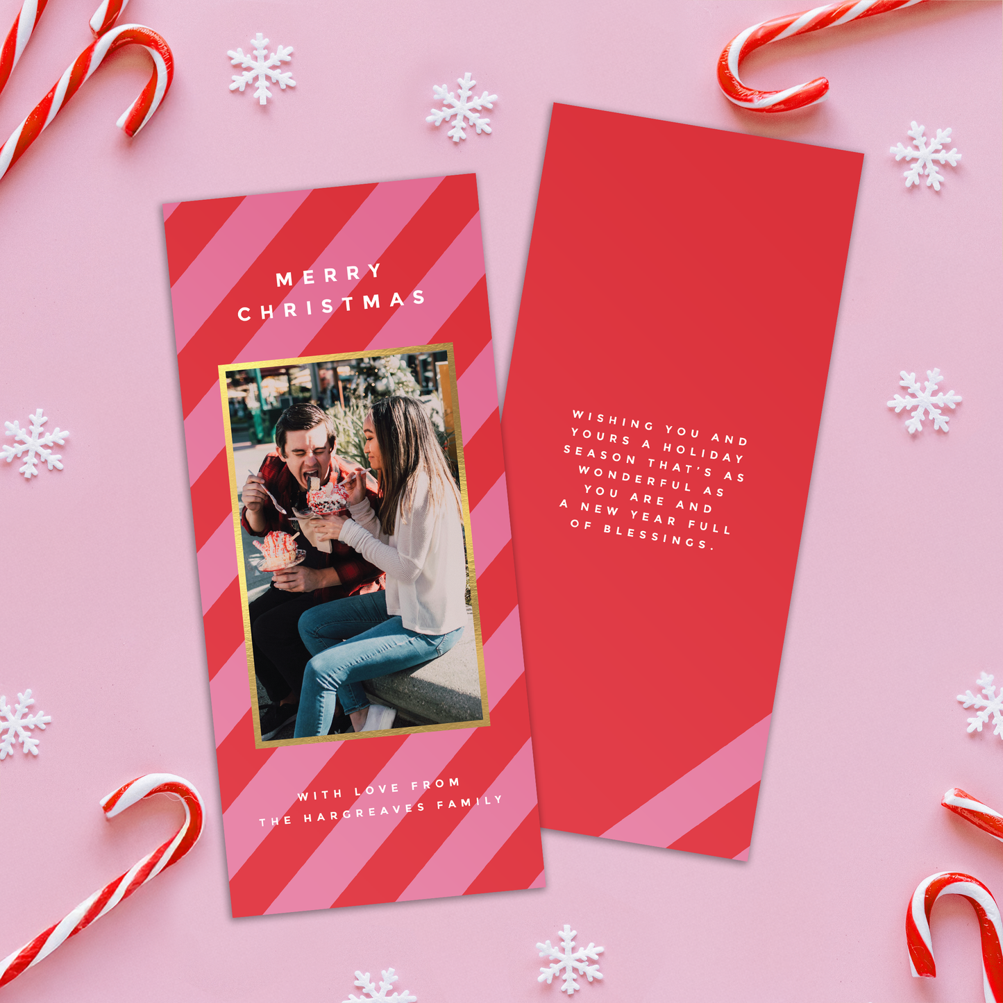 Diagonal Stripes Pack of 10 Christmas Cards