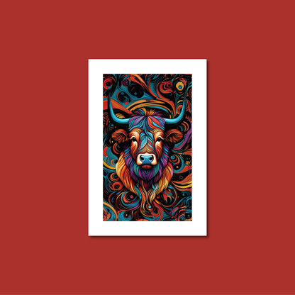 ABSTRACT HIGHLAND CATTLE **UNFRAMED ART PRINT**