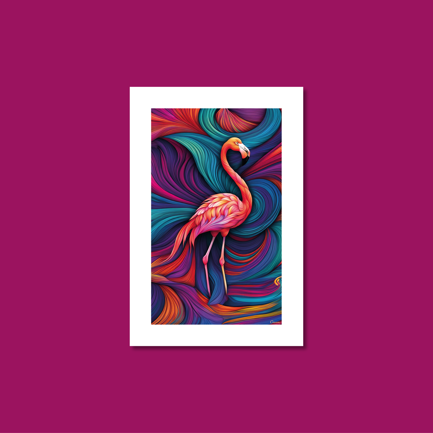 ABSTRACT FLAMINGO **UNFRAMED ART PRINT**