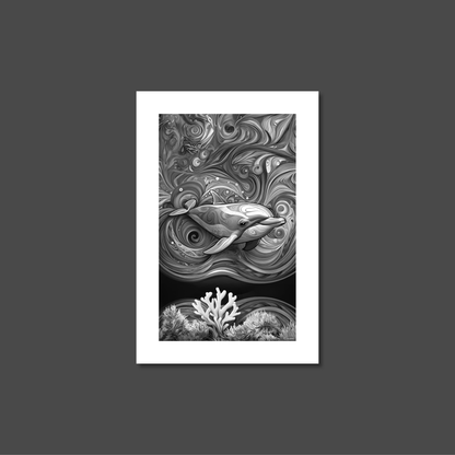 ABSTRACT DOLPHIN **UNFRAMED ART PRINT**