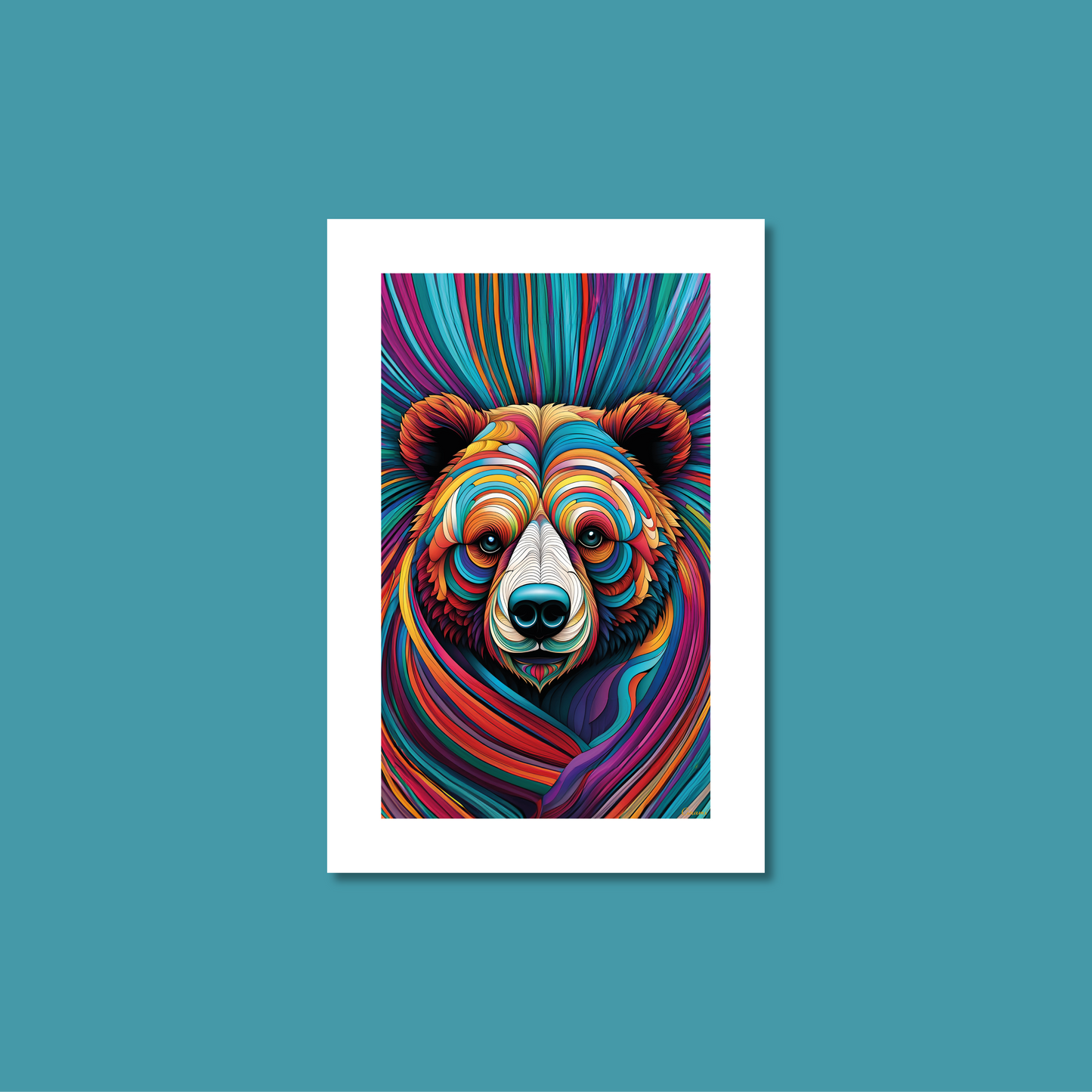 ABSTRACT BEAR **UNFRAMED ART PRINT**