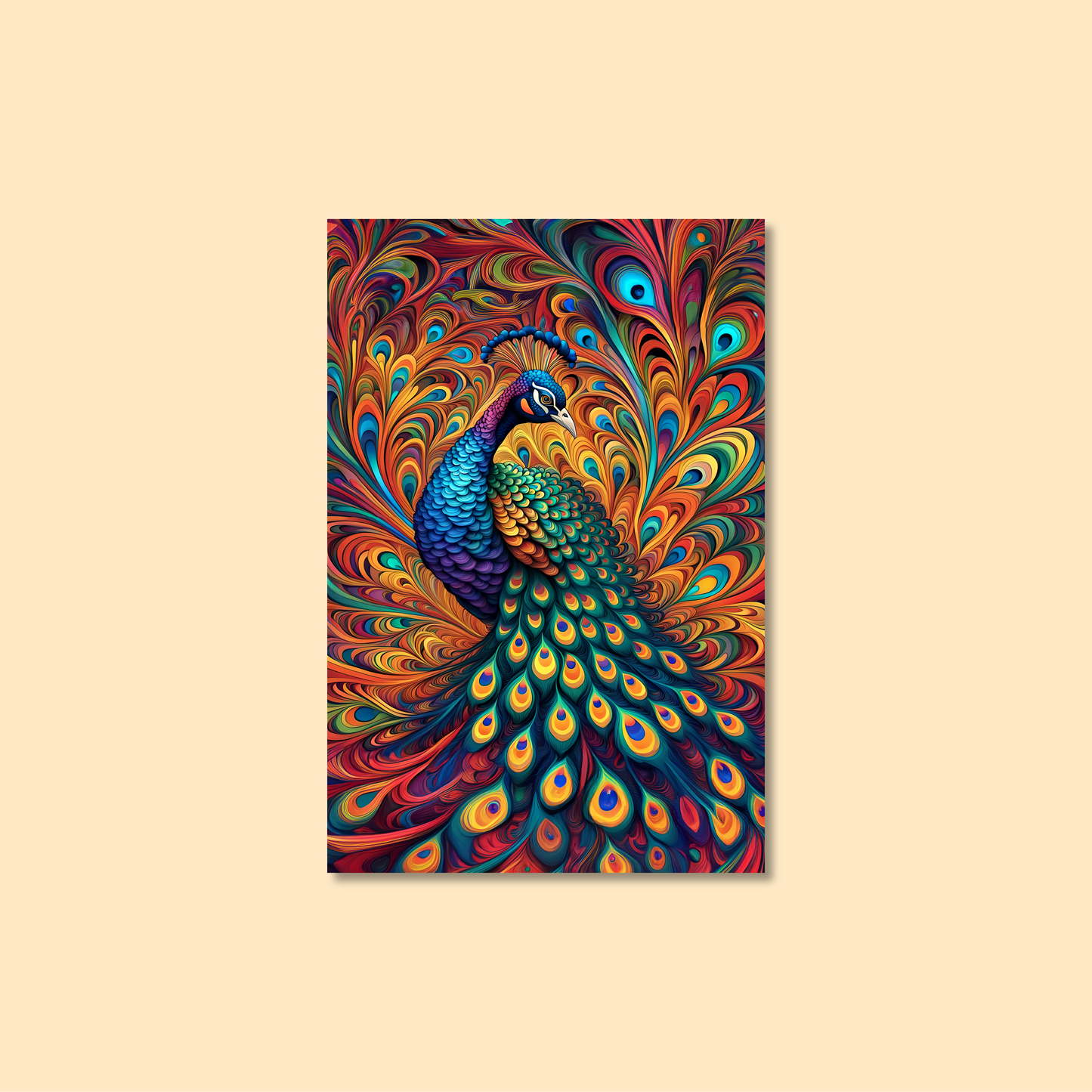 ABSTRACT PEACOCK **UNFRAMED ART PRINT**