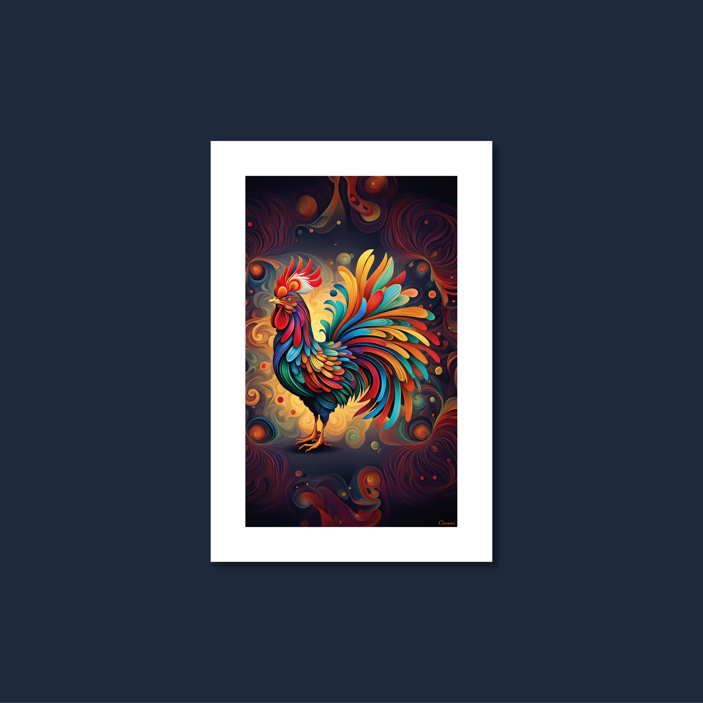 ABSTRACT COCKEREL **UNFRAMED ART PRINT**