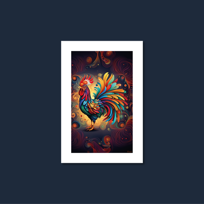 ABSTRACT COCKEREL **UNFRAMED ART PRINT**