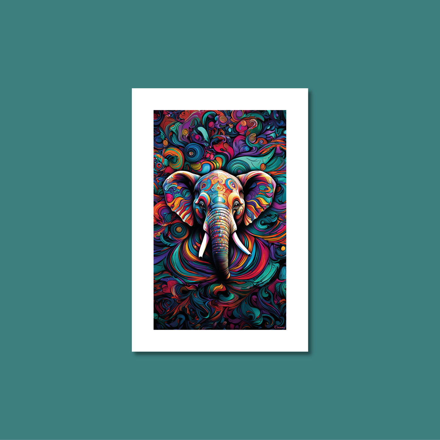 ABSTRACT ELEPHANT **UNFRAMED ART PRINT**