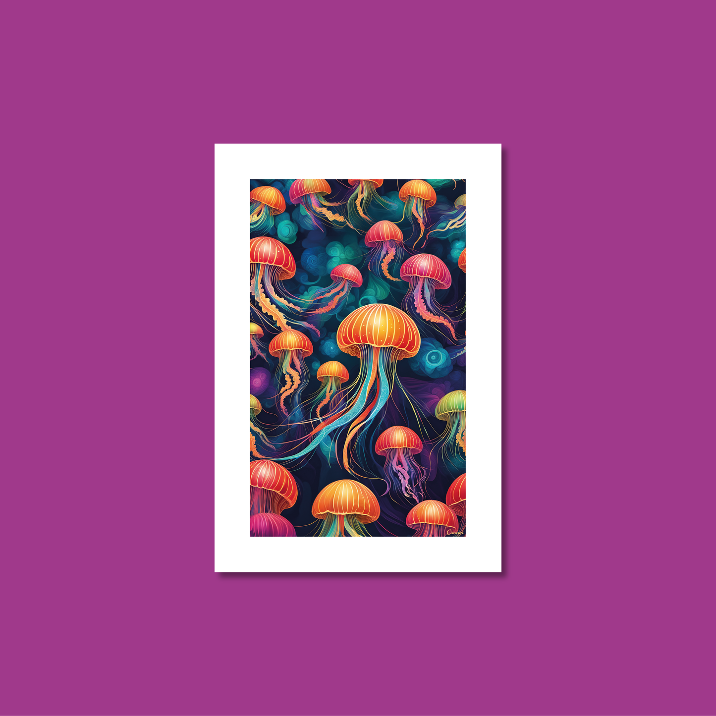 ABSTRACT JELLYFISH **UNFRAMED ART PRINT**