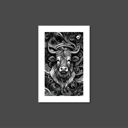 ABSTRACT HIGHLAND CATTLE **UNFRAMED ART PRINT**