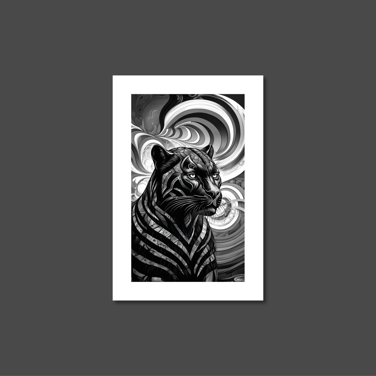 ABSTRACT BLACK PANTHER **UNFRAMED ART PRINT**