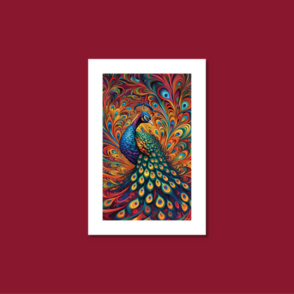 ABSTRACT PEACOCK **UNFRAMED ART PRINT**