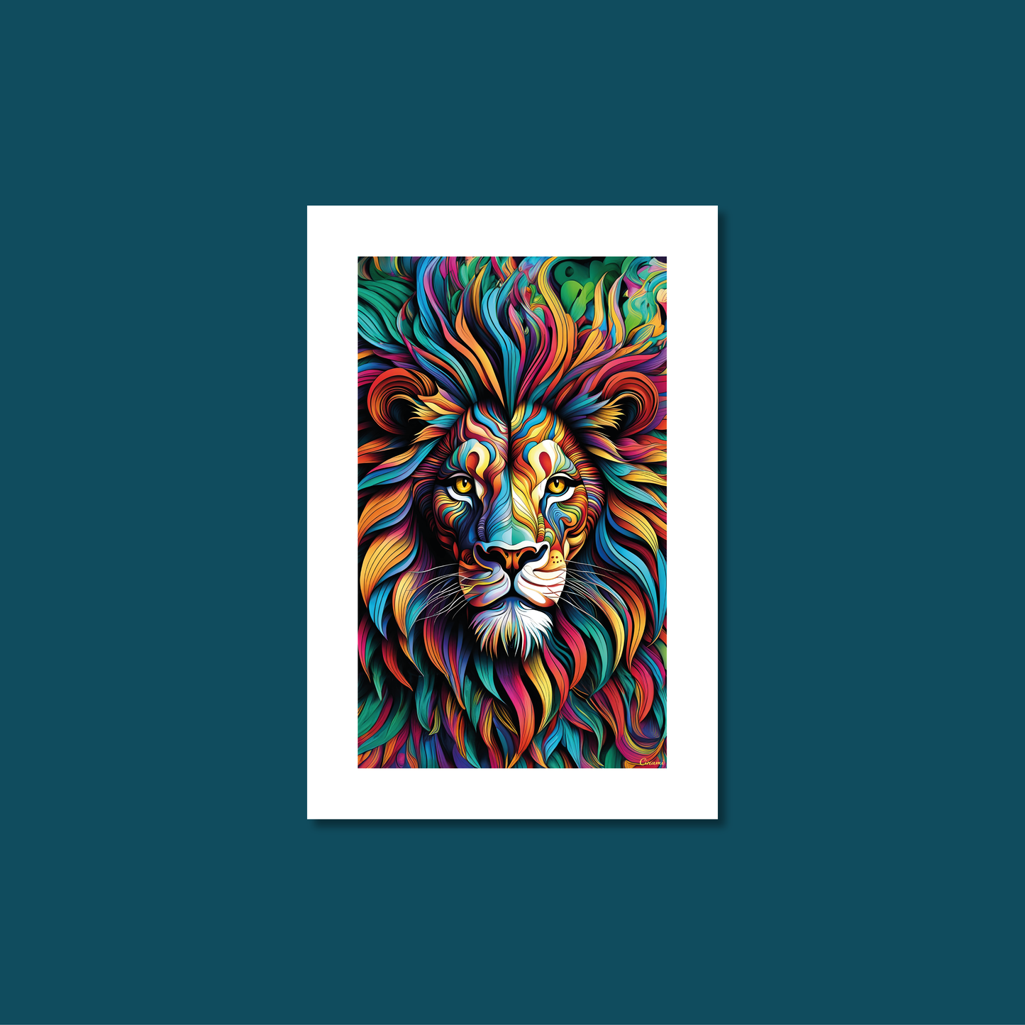 ABSTRACT LION **UNFRAMED ART PRINT**