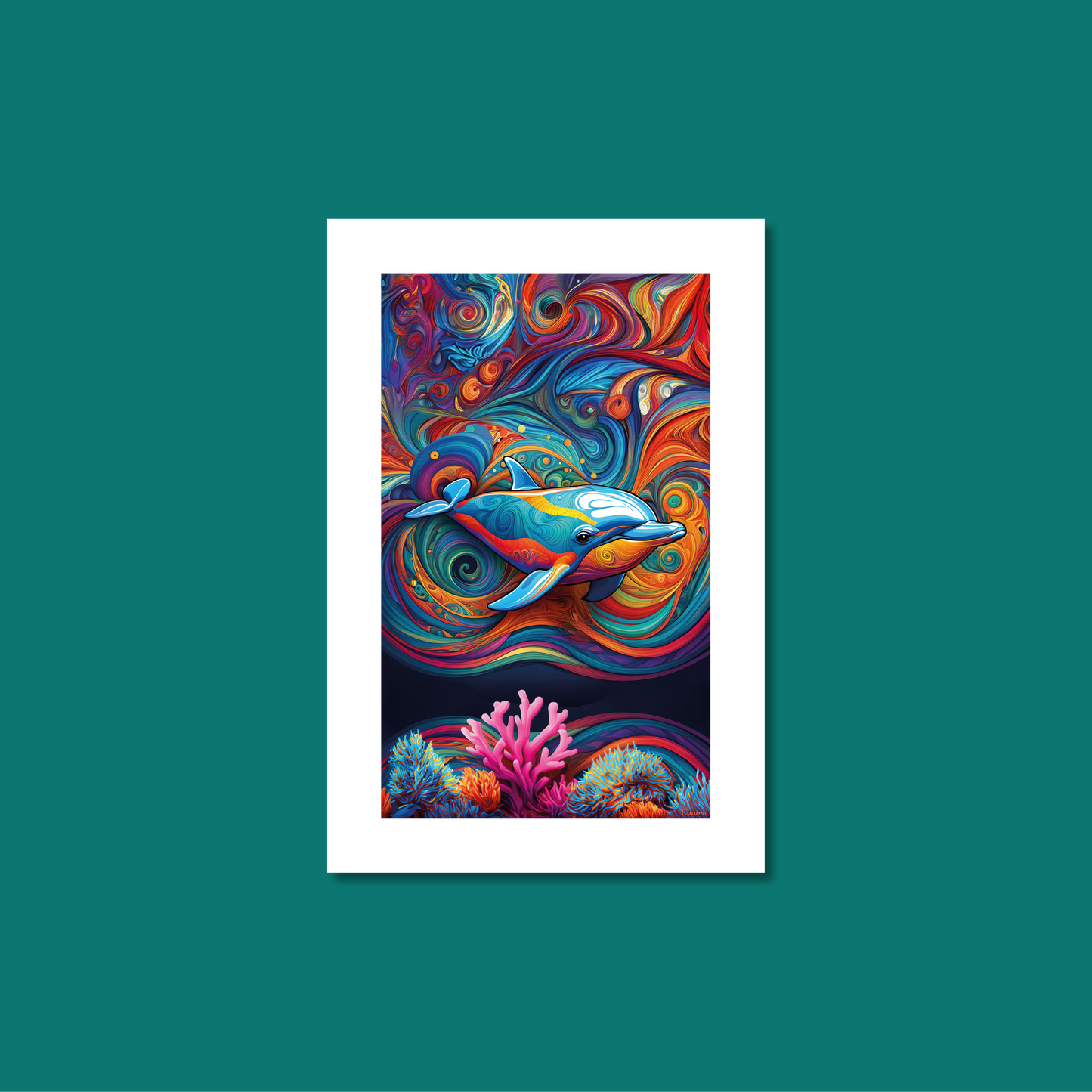 ABSTRACT DOLPHIN **UNFRAMED ART PRINT**