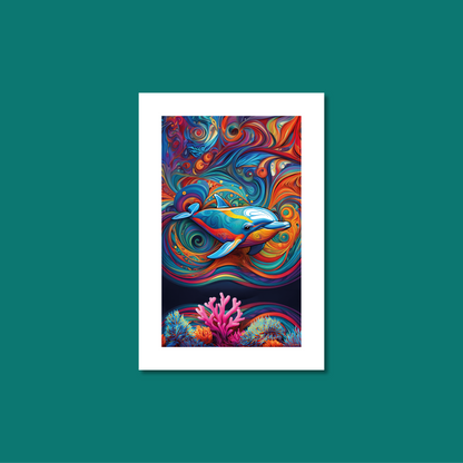 ABSTRACT DOLPHIN **UNFRAMED ART PRINT**