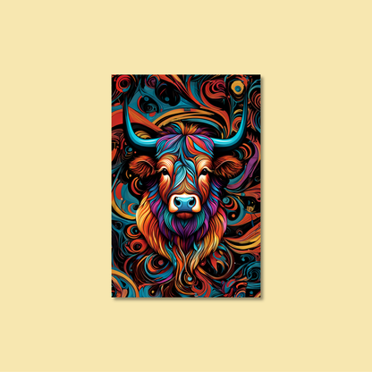 ABSTRACT HIGHLAND CATTLE **UNFRAMED ART PRINT**