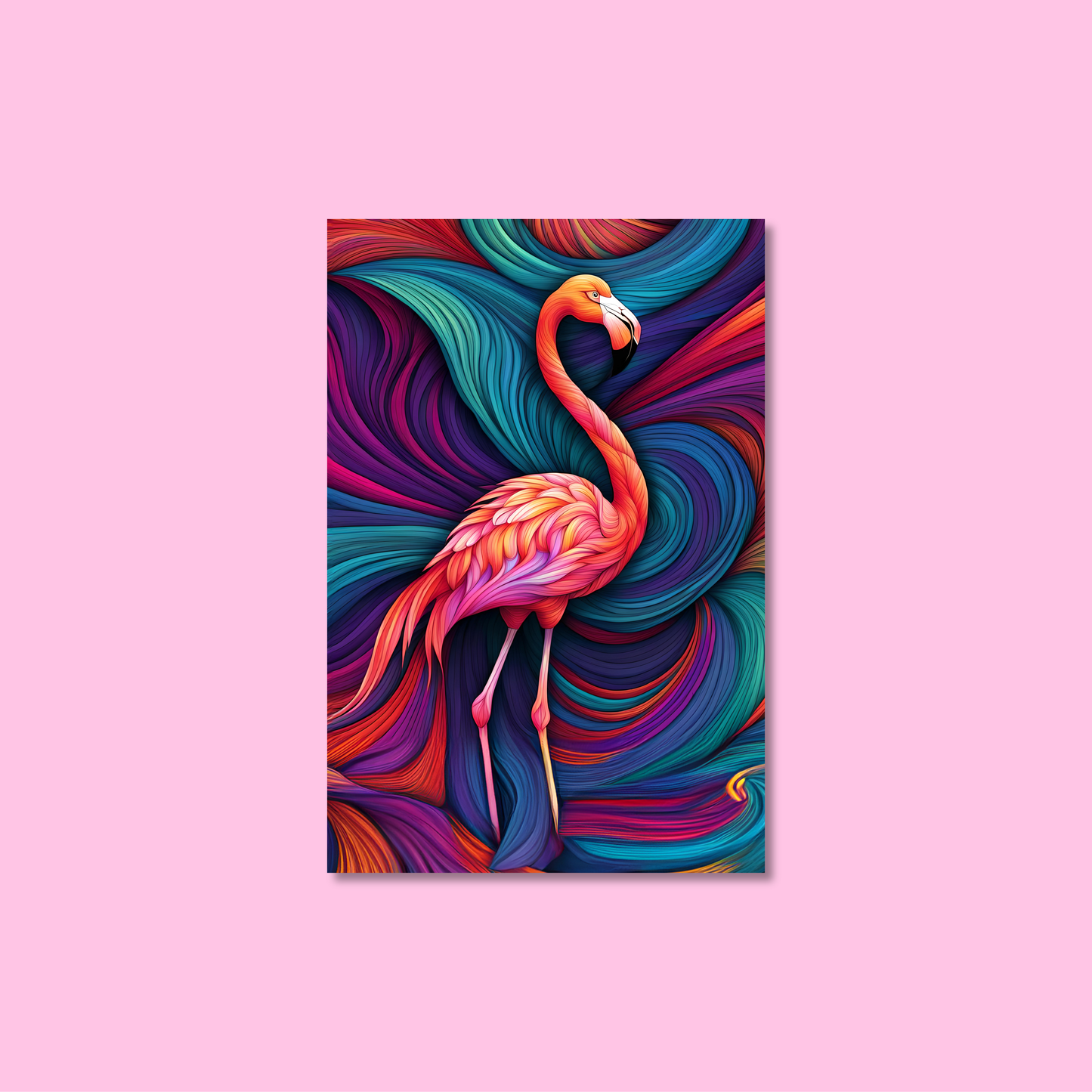 ABSTRACT FLAMINGO **UNFRAMED ART PRINT**