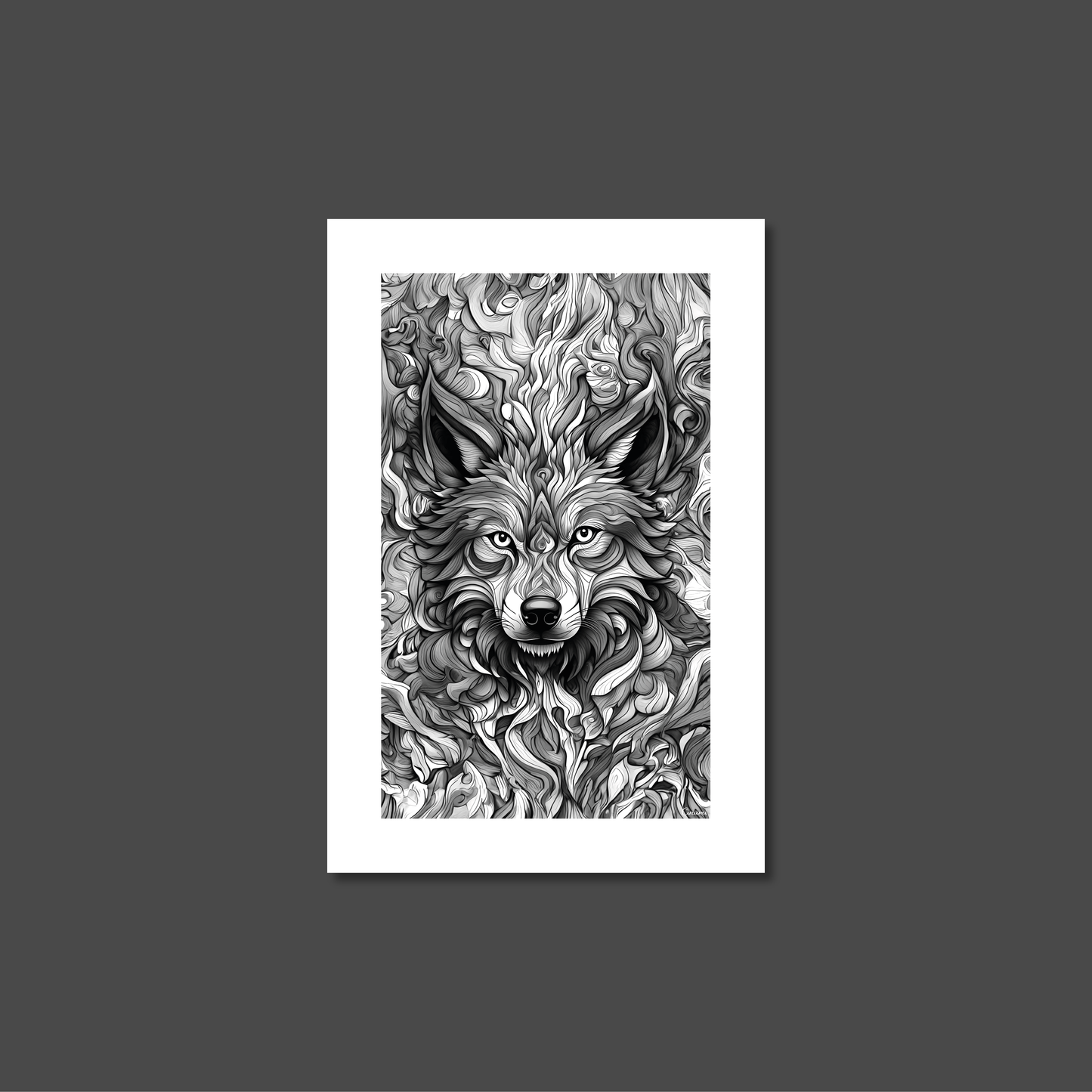 ABSTRACT WOLF **UNFRAMED ART PRINT**