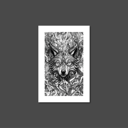 ABSTRACT WOLF **UNFRAMED ART PRINT**