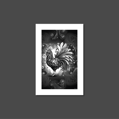ABSTRACT COCKEREL **UNFRAMED ART PRINT**