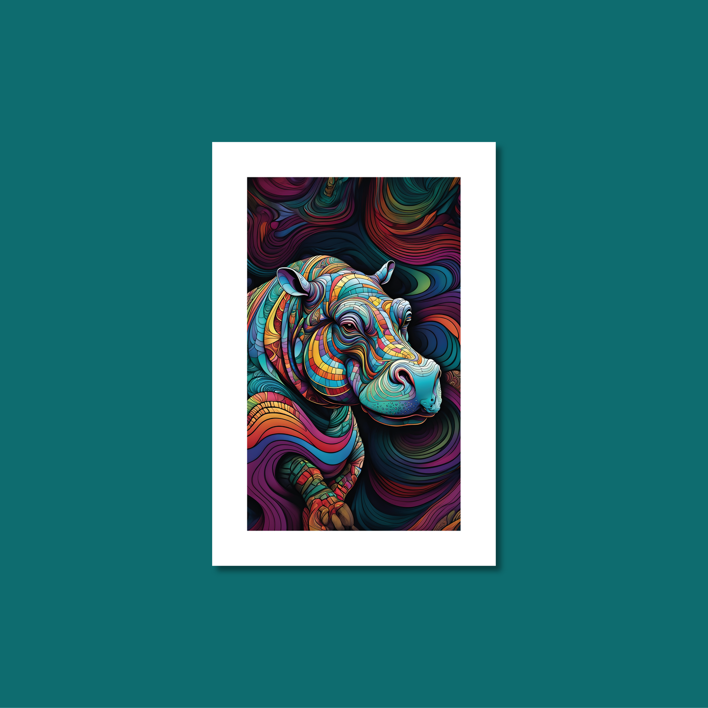 ABSTRACT HIPPO **UNFRAMED ART PRINT**