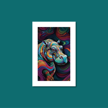 ABSTRACT HIPPO **UNFRAMED ART PRINT**