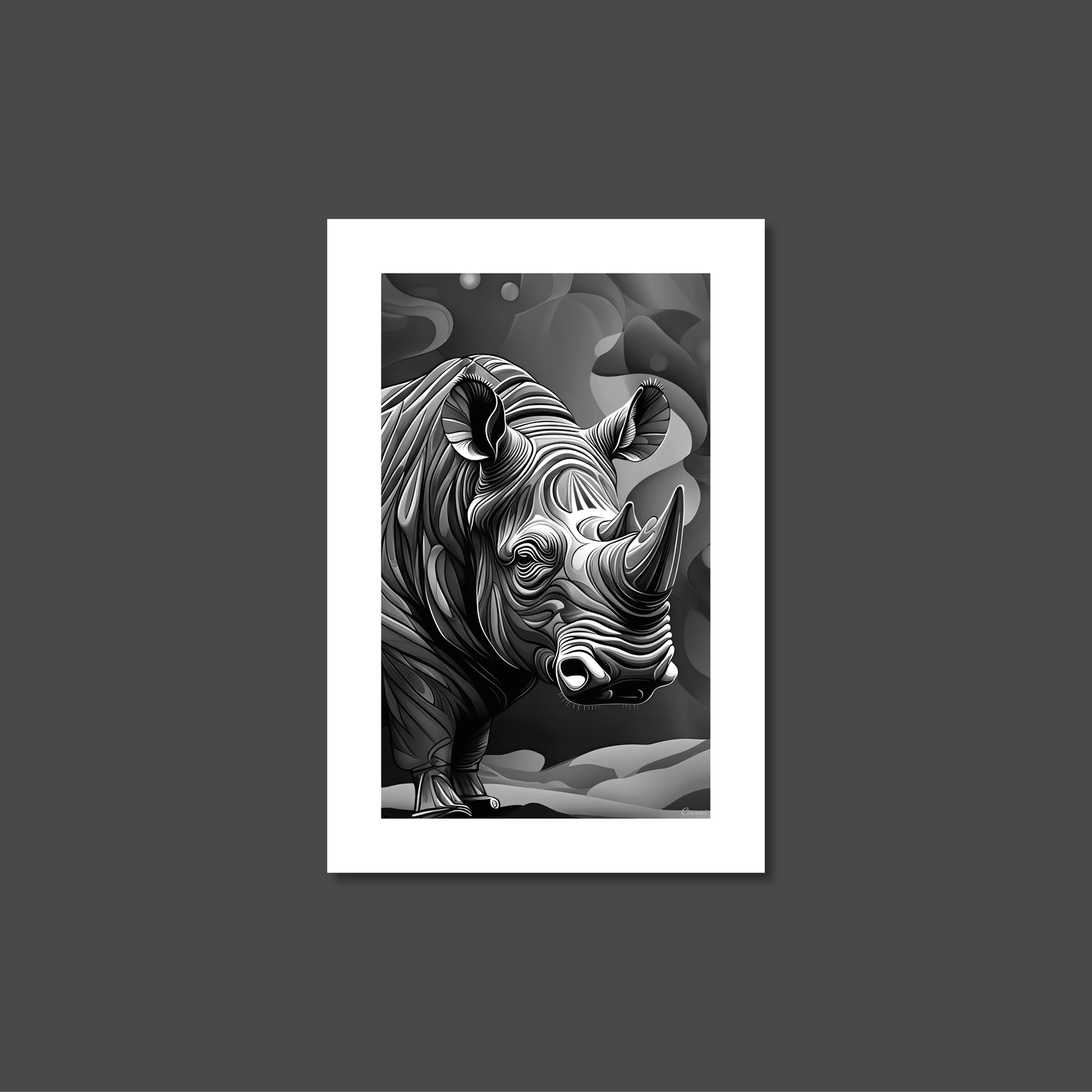 ABSTRACT RHINO **UNFRAMED ART PRINT**
