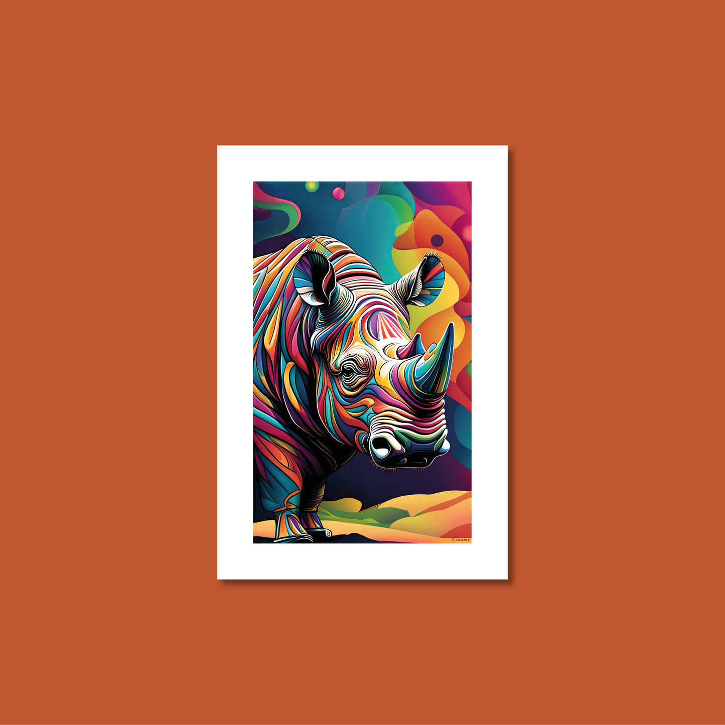 ABSTRACT RHINO **UNFRAMED ART PRINT**