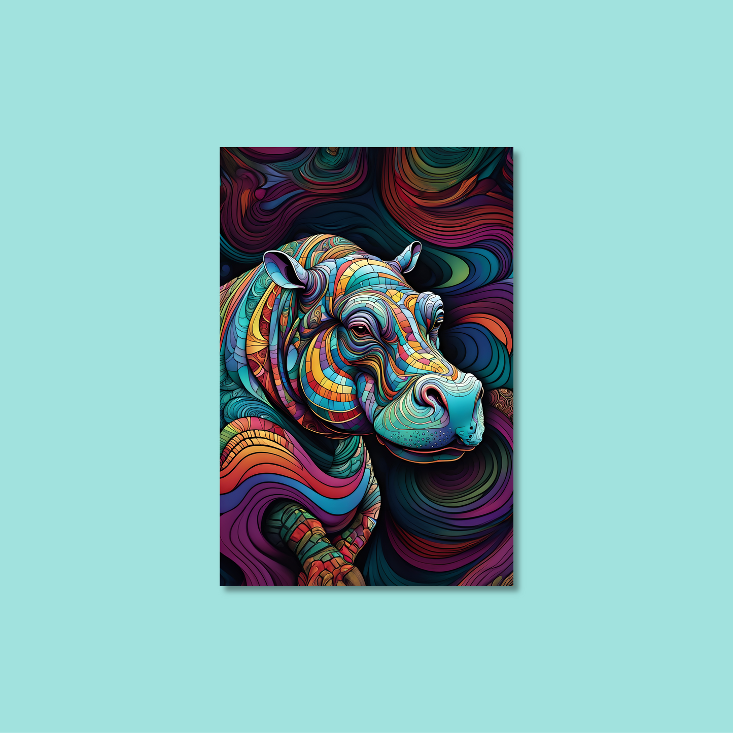 ABSTRACT HIPPO **UNFRAMED ART PRINT**