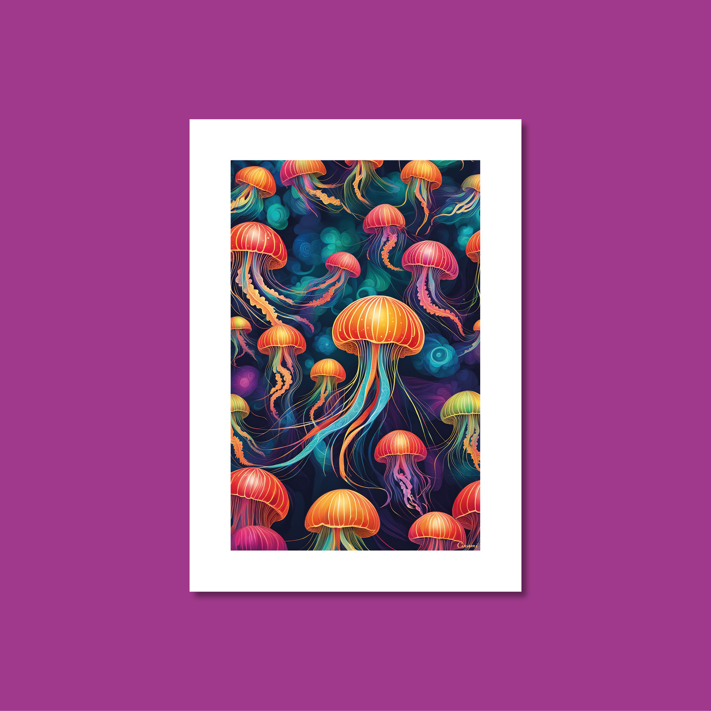ABSTRACT JELLYFISH **UNFRAMED ART PRINT**