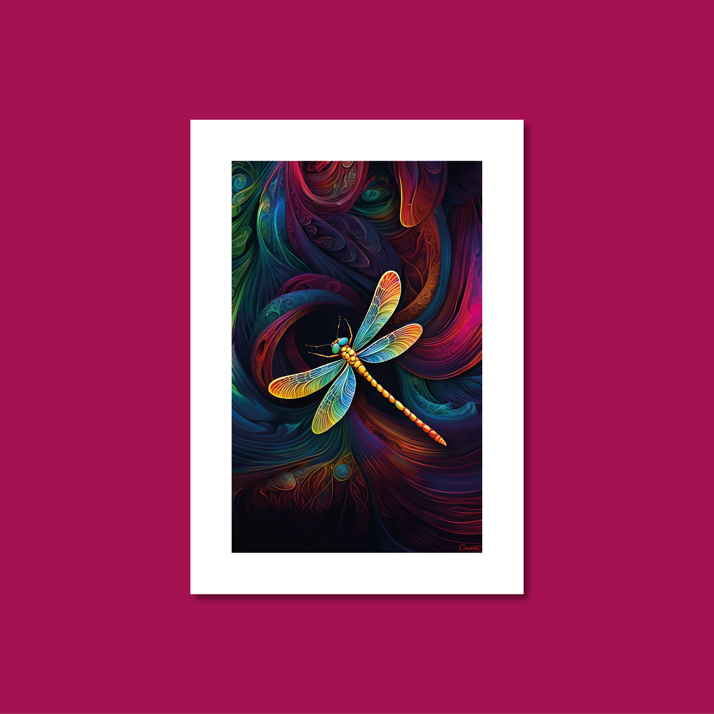 ABSTRACT DRAGONFLY **UNFRAMED ART PRINT**