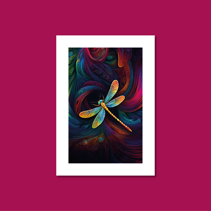 ABSTRACT DRAGONFLY **UNFRAMED ART PRINT**