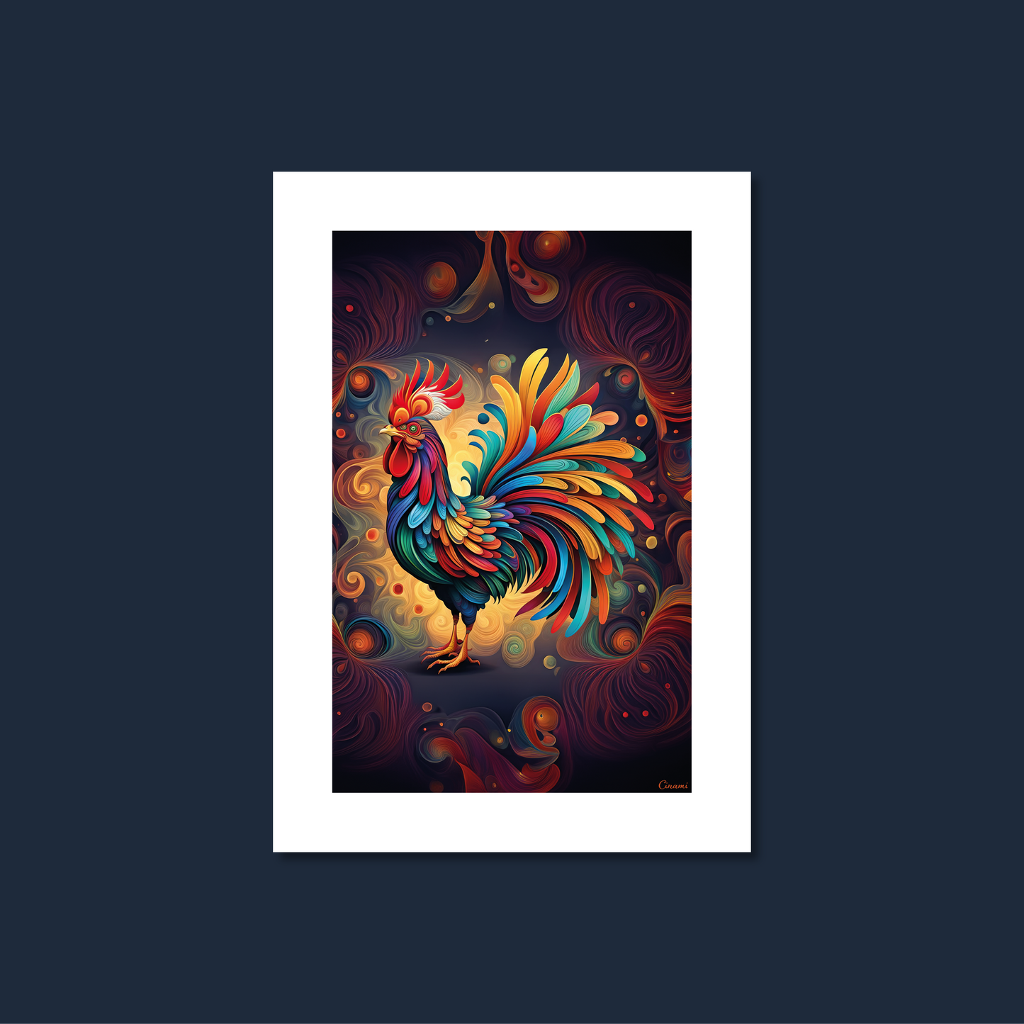 ABSTRACT COCKEREL **UNFRAMED ART PRINT**